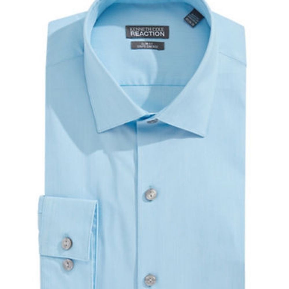 Kenneth Cole Reaction Slim Fit Solid Dress Shirt-LAKE-15.5-34/35